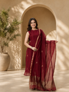 Woven Cotton Silk Kurta Set with Dupatta
